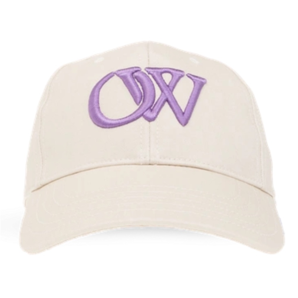 Off-White OW Logo Baseball Cap Hat White Lilac
